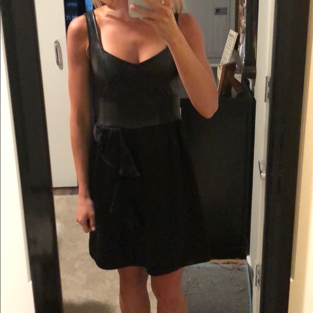 Nanette Lepore Leather Bodice Dress